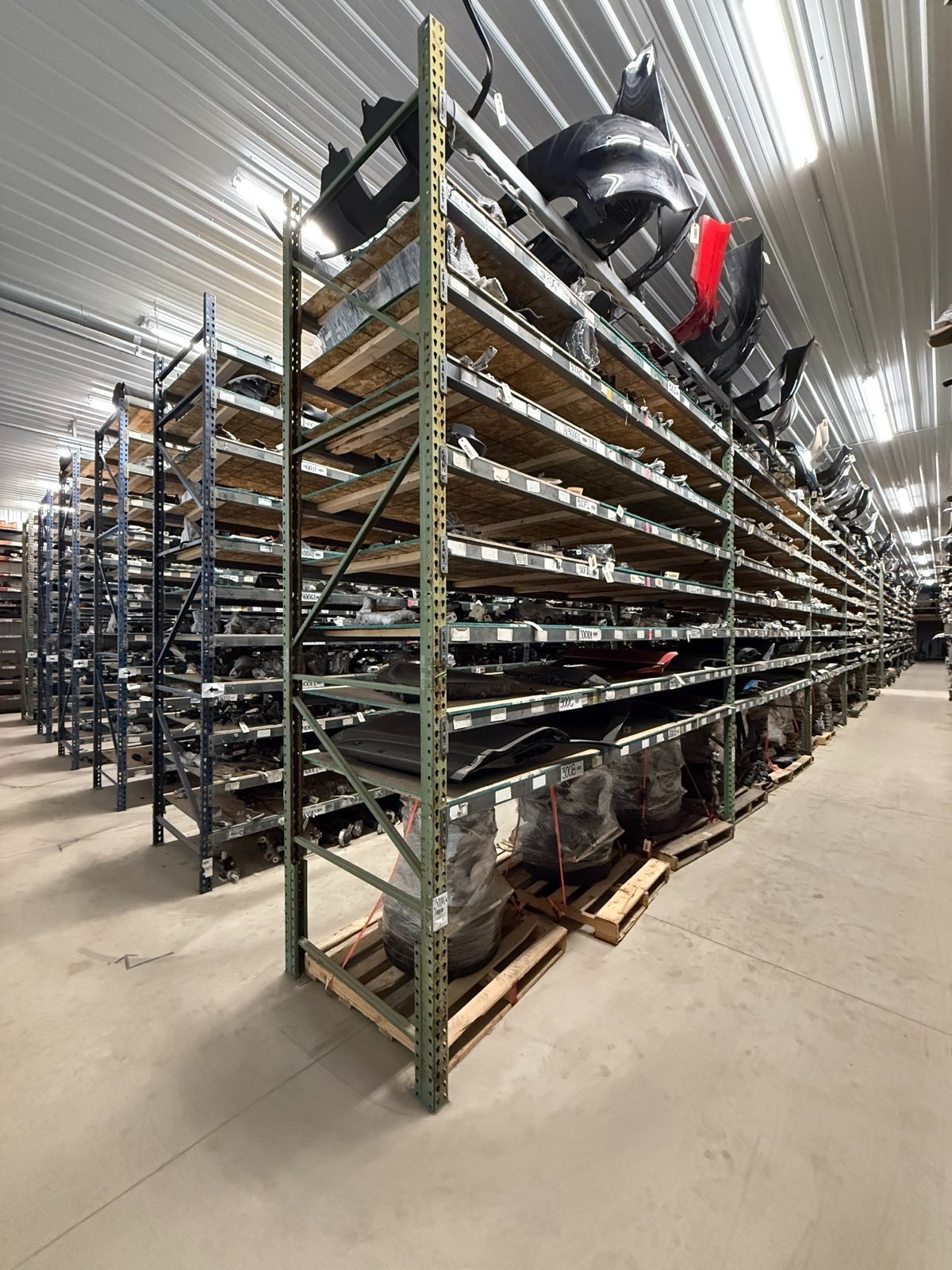 Stacks of recycled OEM wheels